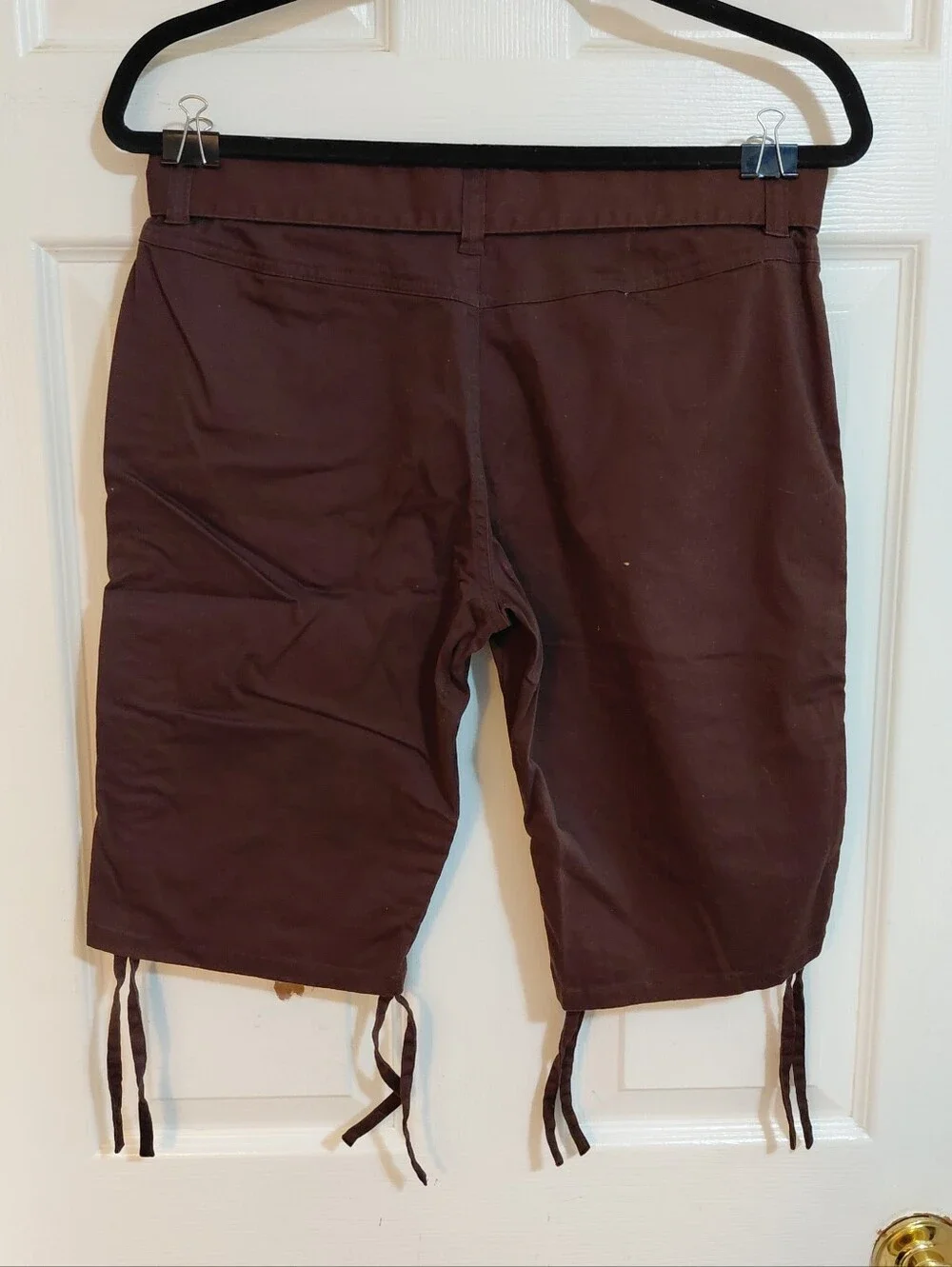 Vintage 2ct Y2K White AERO Aeropostale & Brown Buggle Boy Capris Med 5/6 - Picture 4 of 12
